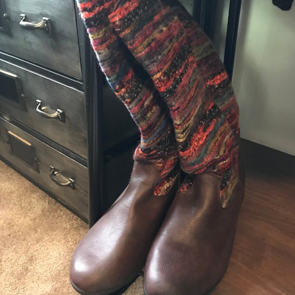 Boho Multi Colored Tall Boots 8 - image 4